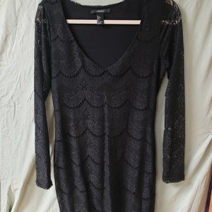 5/$30 Long-sleeve Lace Mini Dress